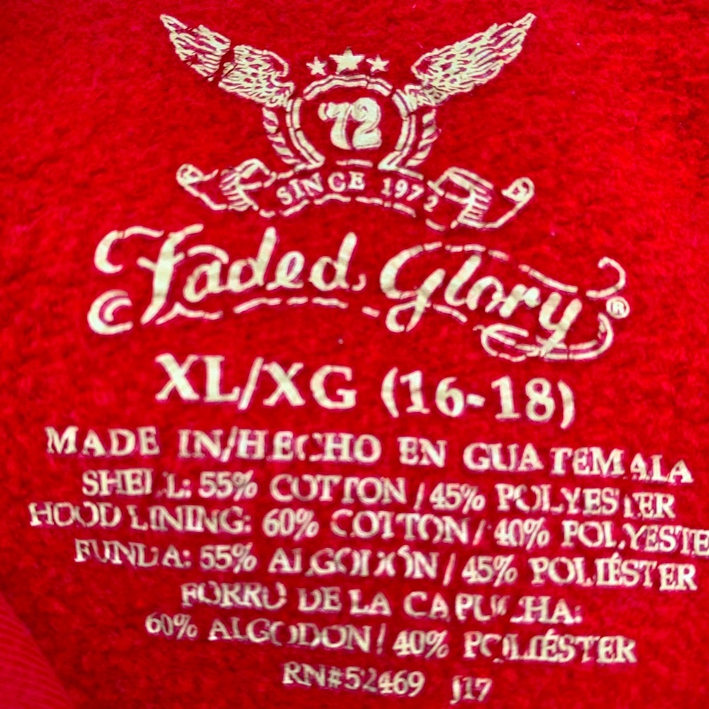FADED GLORY ZIP UP